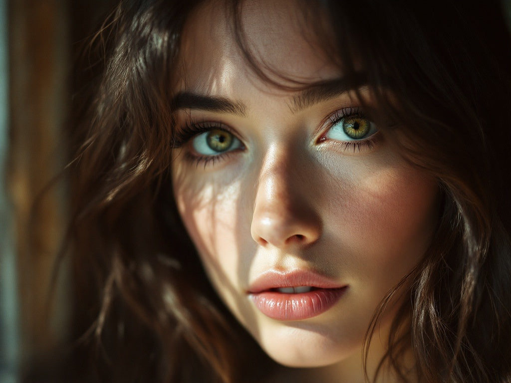 Portrait d'une femme aux yeux ronds mis en valeur par des cils naturels