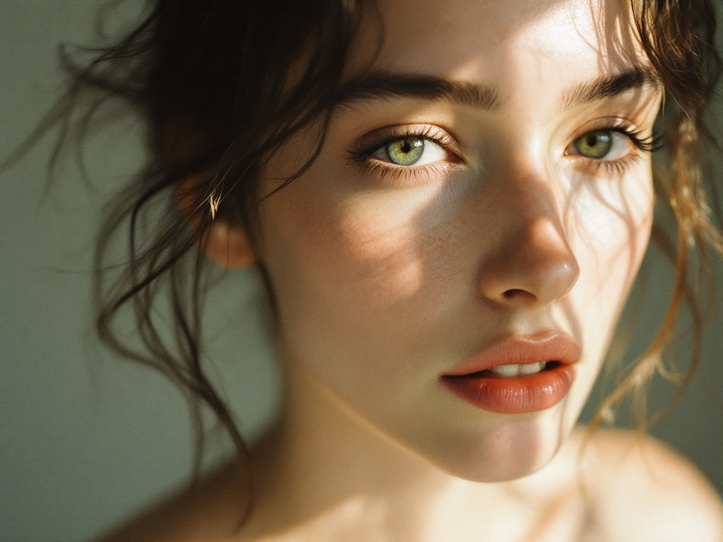 Petit œil ouvert par des faux cils naturels, portrait doux