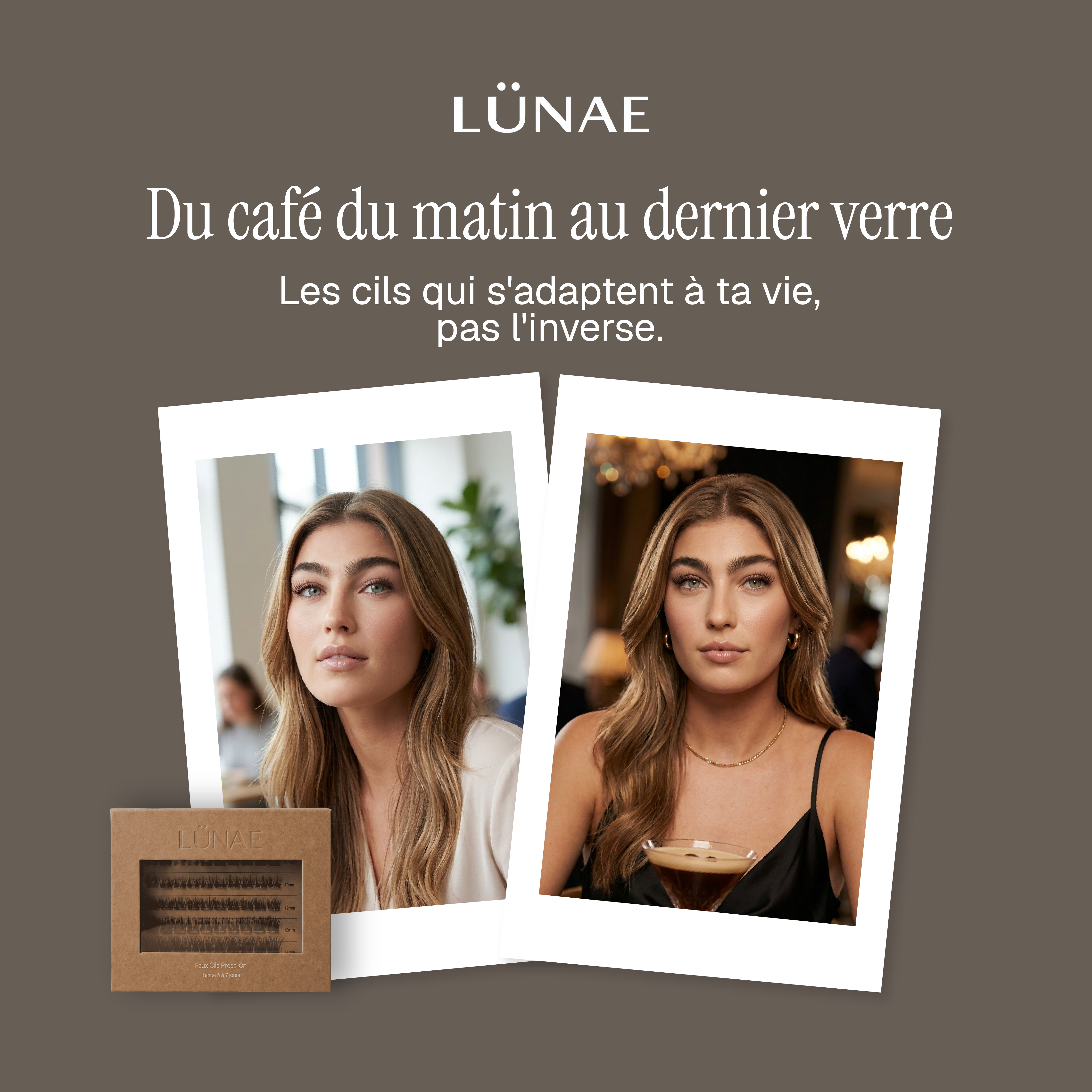 Pack faux cils pré-collés NUDE Lünae Paris, effet naturel